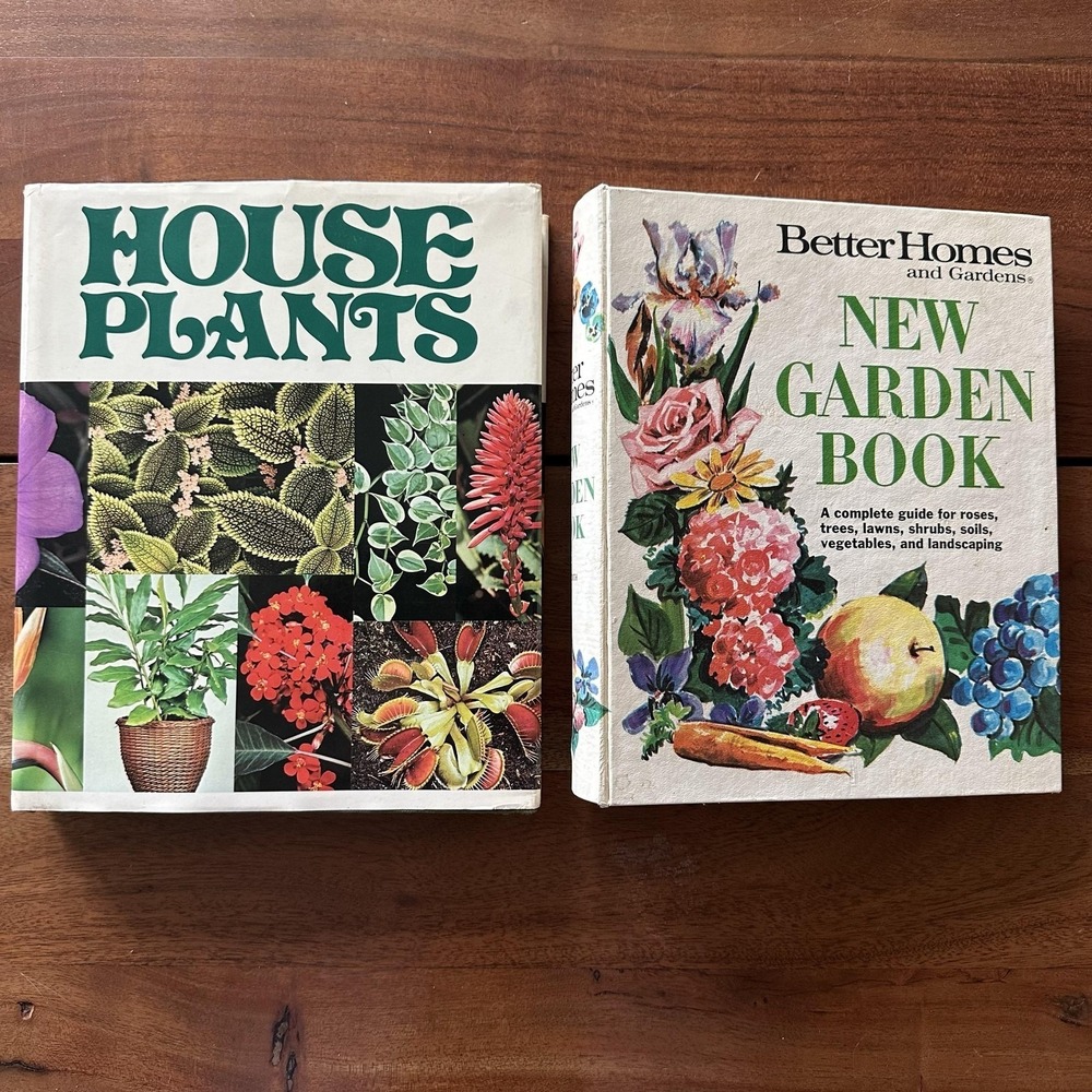 1968 Better Homes Gardens New Garden Book Ring Bound + House Plants Guide Lot 2